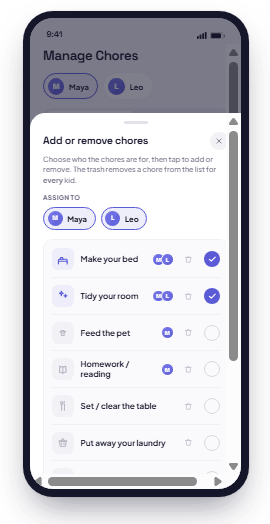 Assigning a chore to one kid or the whole family
